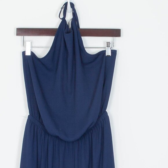 Show Me Your MuMu Heather Halter Maxi Dress Navy Blue Womens Size Large - Picture 3 of 11